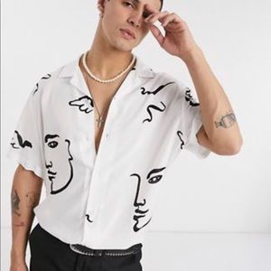 Face design short sleeve shirt
